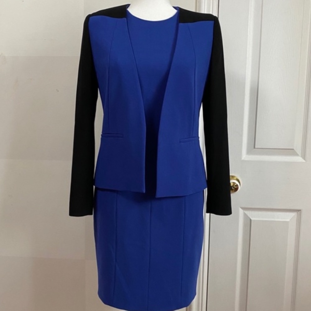 Judith & Charles Blue Black Dress and Blazer